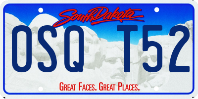 SD license plate 0SQT52