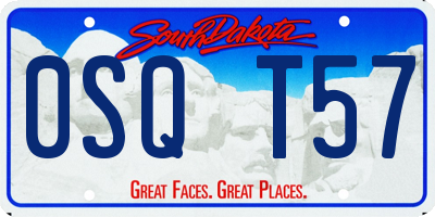 SD license plate 0SQT57