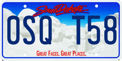 SD license plate 0SQT58