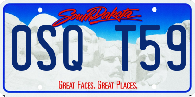 SD license plate 0SQT59
