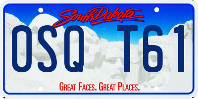 SD license plate 0SQT61