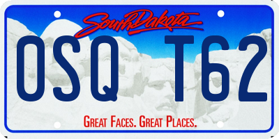 SD license plate 0SQT62