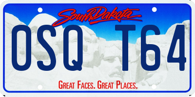 SD license plate 0SQT64