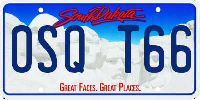 SD license plate 0SQT66