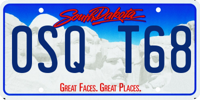SD license plate 0SQT68