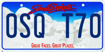 SD license plate 0SQT70