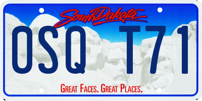 SD license plate 0SQT71