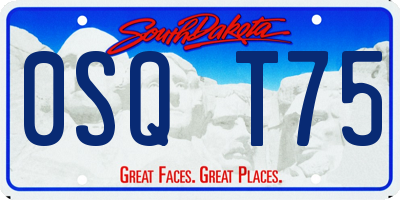 SD license plate 0SQT75
