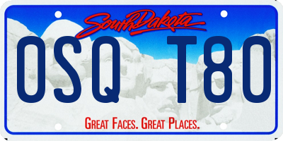 SD license plate 0SQT80