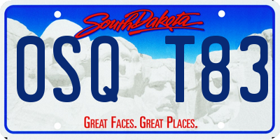 SD license plate 0SQT83