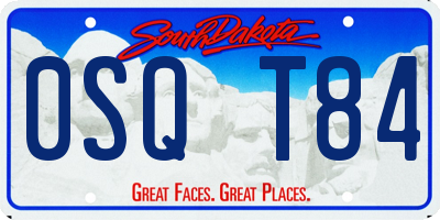 SD license plate 0SQT84