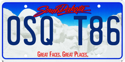 SD license plate 0SQT86