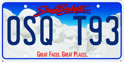 SD license plate 0SQT93