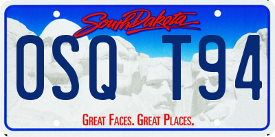 SD license plate 0SQT94