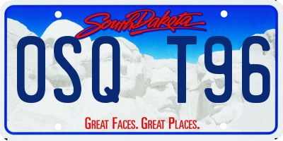 SD license plate 0SQT96