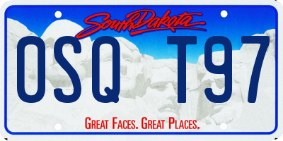 SD license plate 0SQT97