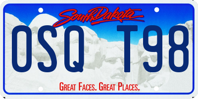 SD license plate 0SQT98