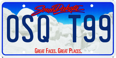 SD license plate 0SQT99