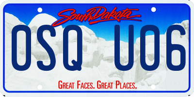 SD license plate 0SQU06