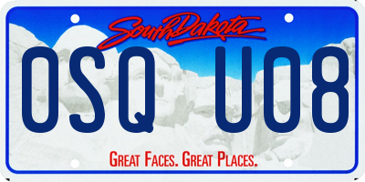 SD license plate 0SQU08