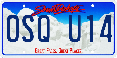 SD license plate 0SQU14
