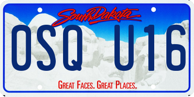 SD license plate 0SQU16