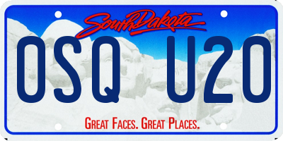 SD license plate 0SQU20
