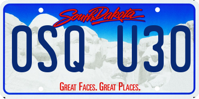 SD license plate 0SQU30