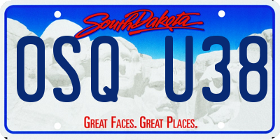 SD license plate 0SQU38