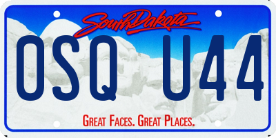 SD license plate 0SQU44