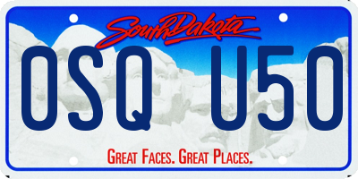 SD license plate 0SQU50