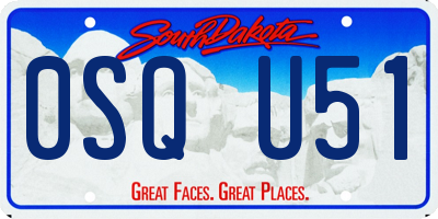 SD license plate 0SQU51
