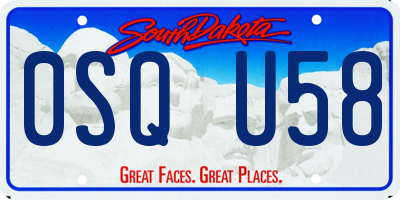 SD license plate 0SQU58