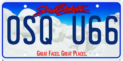 SD license plate 0SQU66