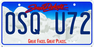 SD license plate 0SQU72