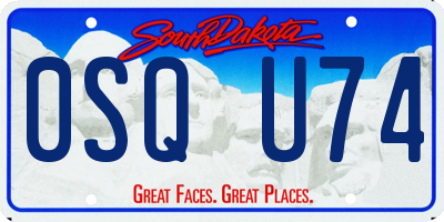 SD license plate 0SQU74