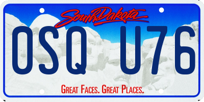 SD license plate 0SQU76