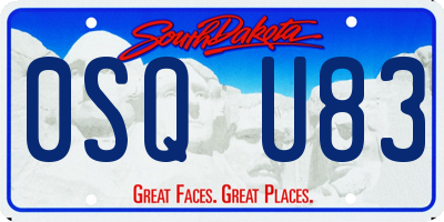 SD license plate 0SQU83