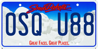 SD license plate 0SQU88