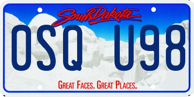 SD license plate 0SQU98