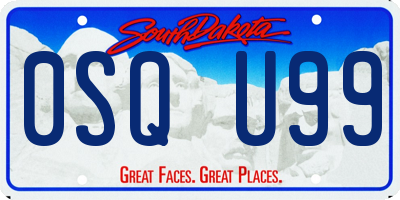 SD license plate 0SQU99