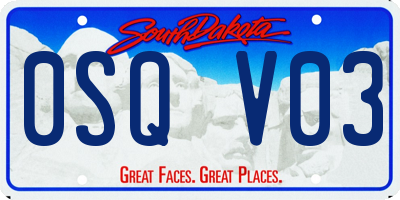 SD license plate 0SQV03