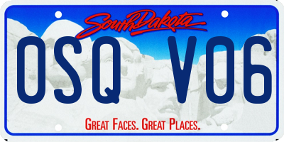 SD license plate 0SQV06