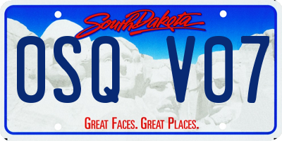 SD license plate 0SQV07