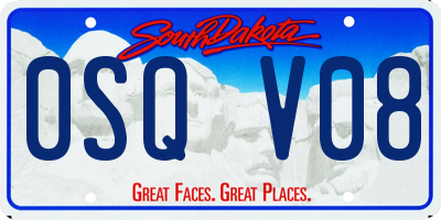 SD license plate 0SQV08