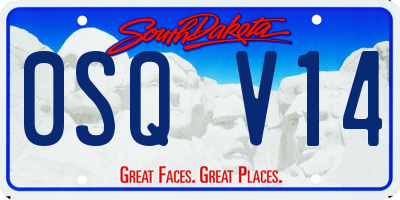 SD license plate 0SQV14