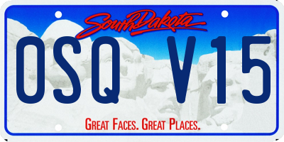 SD license plate 0SQV15