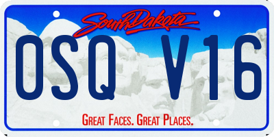 SD license plate 0SQV16