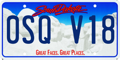 SD license plate 0SQV18