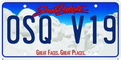 SD license plate 0SQV19